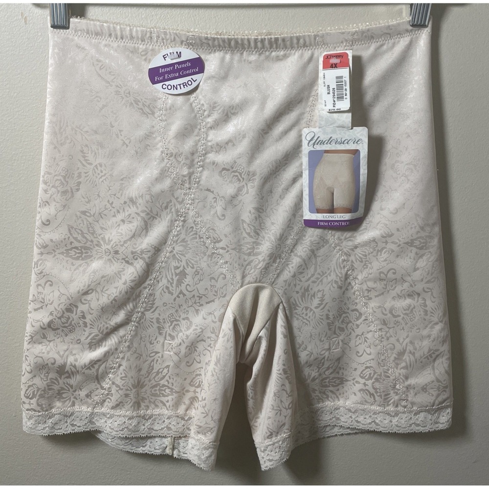 Vintage Underscore Shapewear Shorts Size 4XL Lace Trim Firm Control Slimming NWT